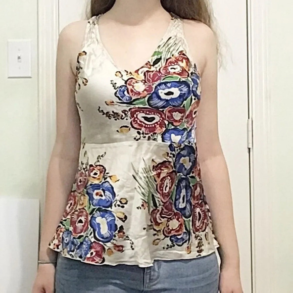 Sleeveless Silk Anthropologie Top Size Medium - Picture 1 of 5